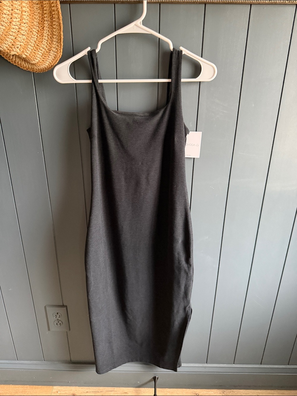 Beyond Yoga Black Square-Neck Midi Dress - Picture 2 of 5